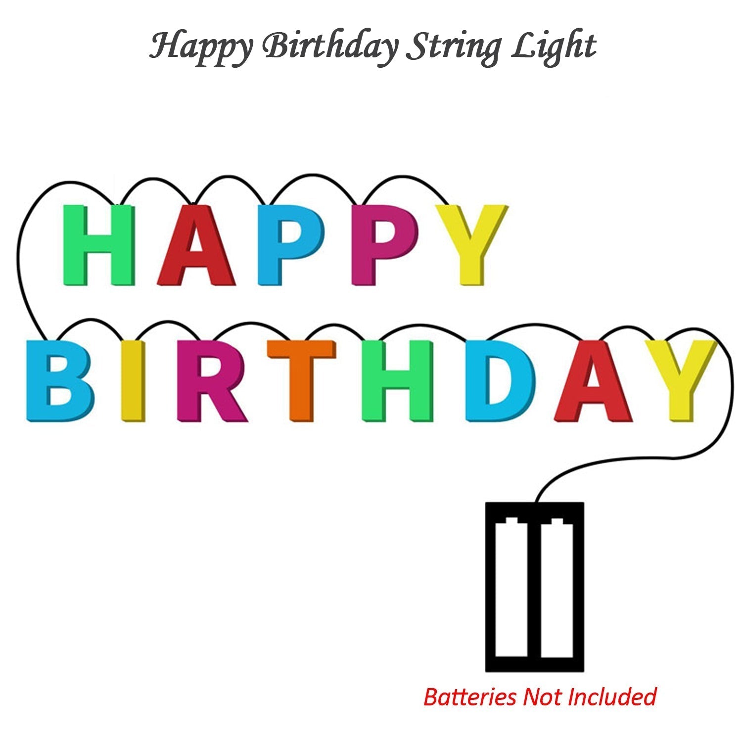 Happy Birthday 13 LED Letter String Lights