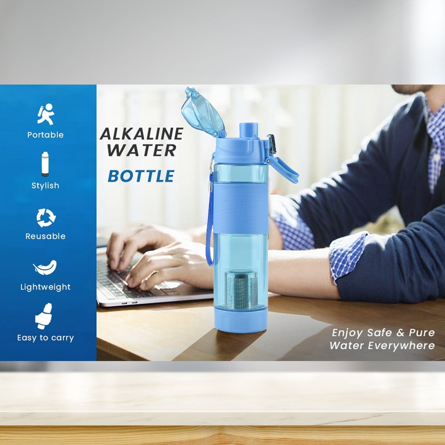 Stylish Portable Alkaline Water Bottle