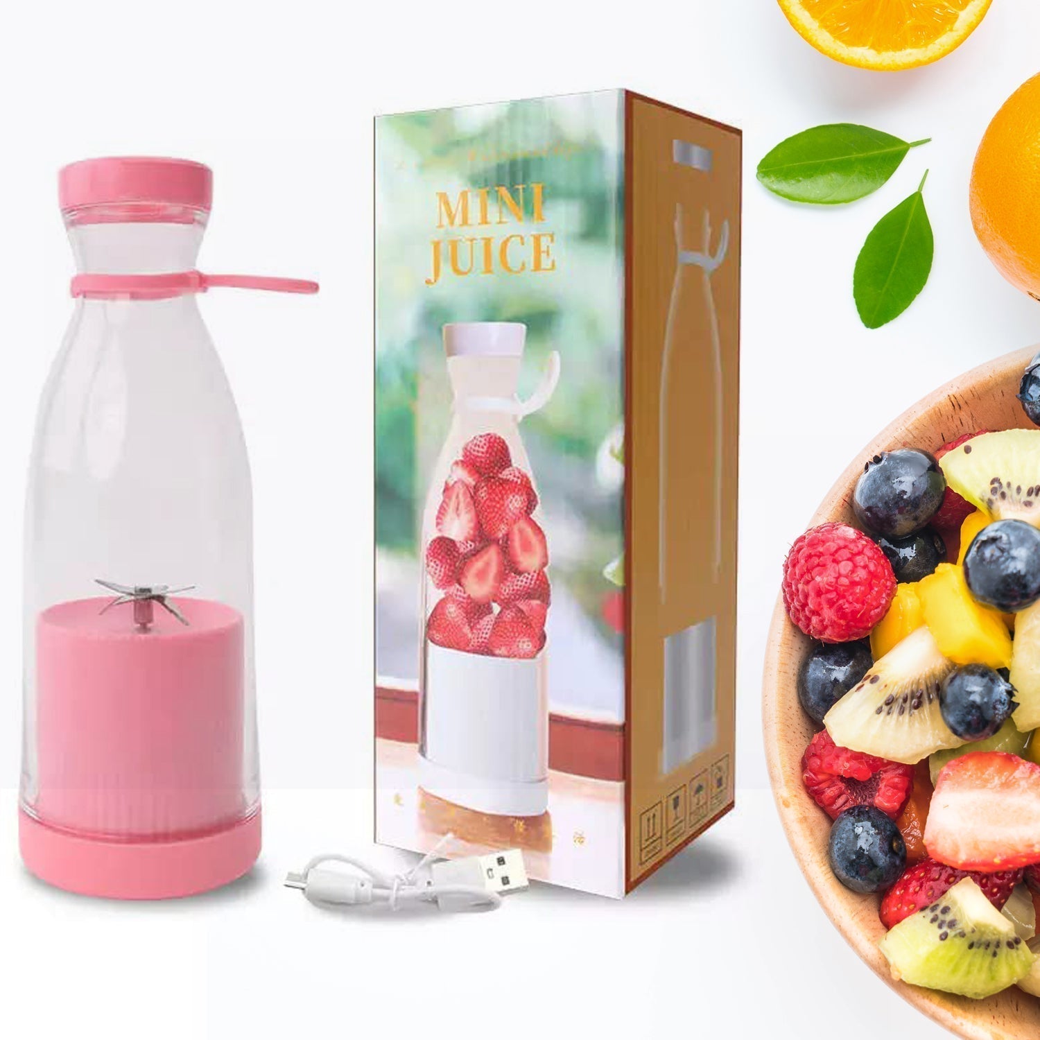 Portable Smoothie Blender 420ml - Multicolor
