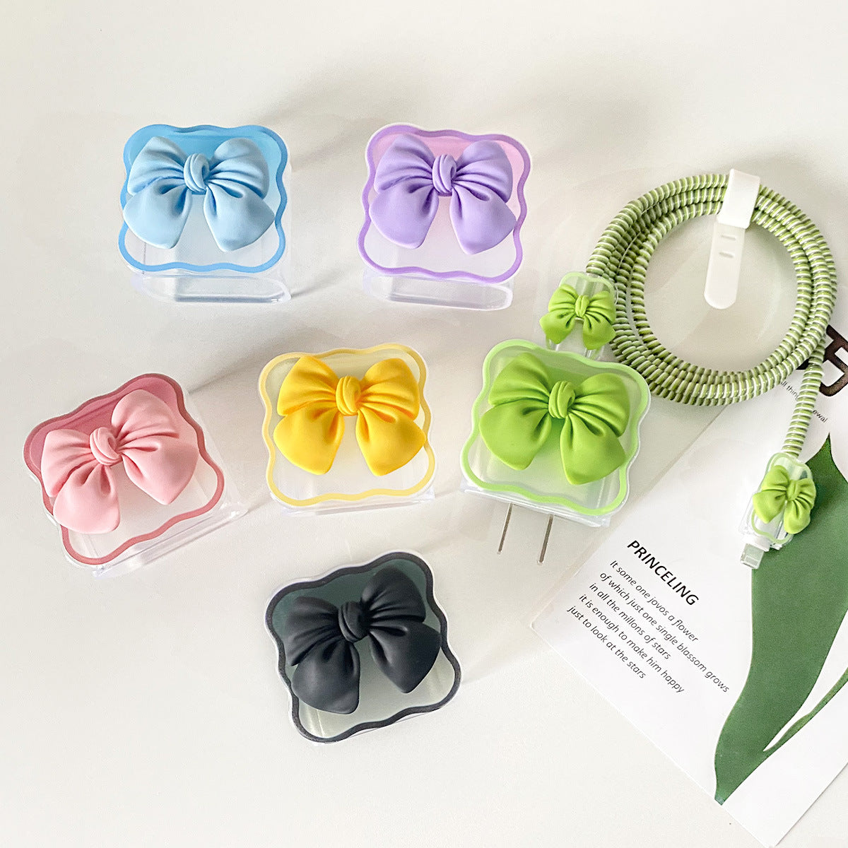 iPhone Charger Protector – Bella Bow 'Black'