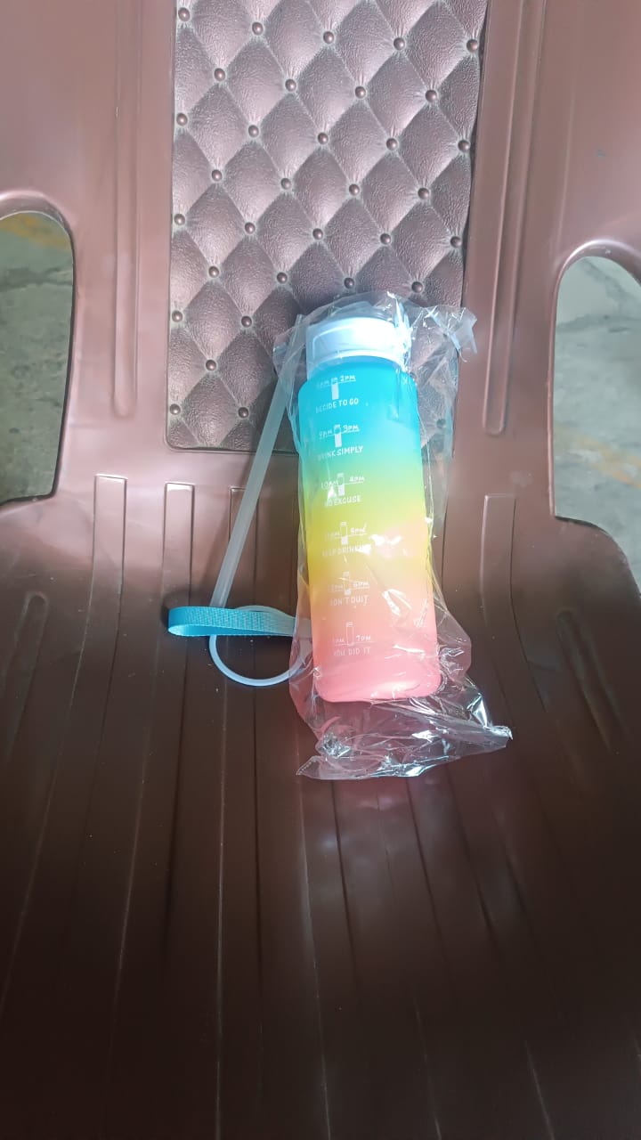 Motivational Leakproof Water Bottle with Straw