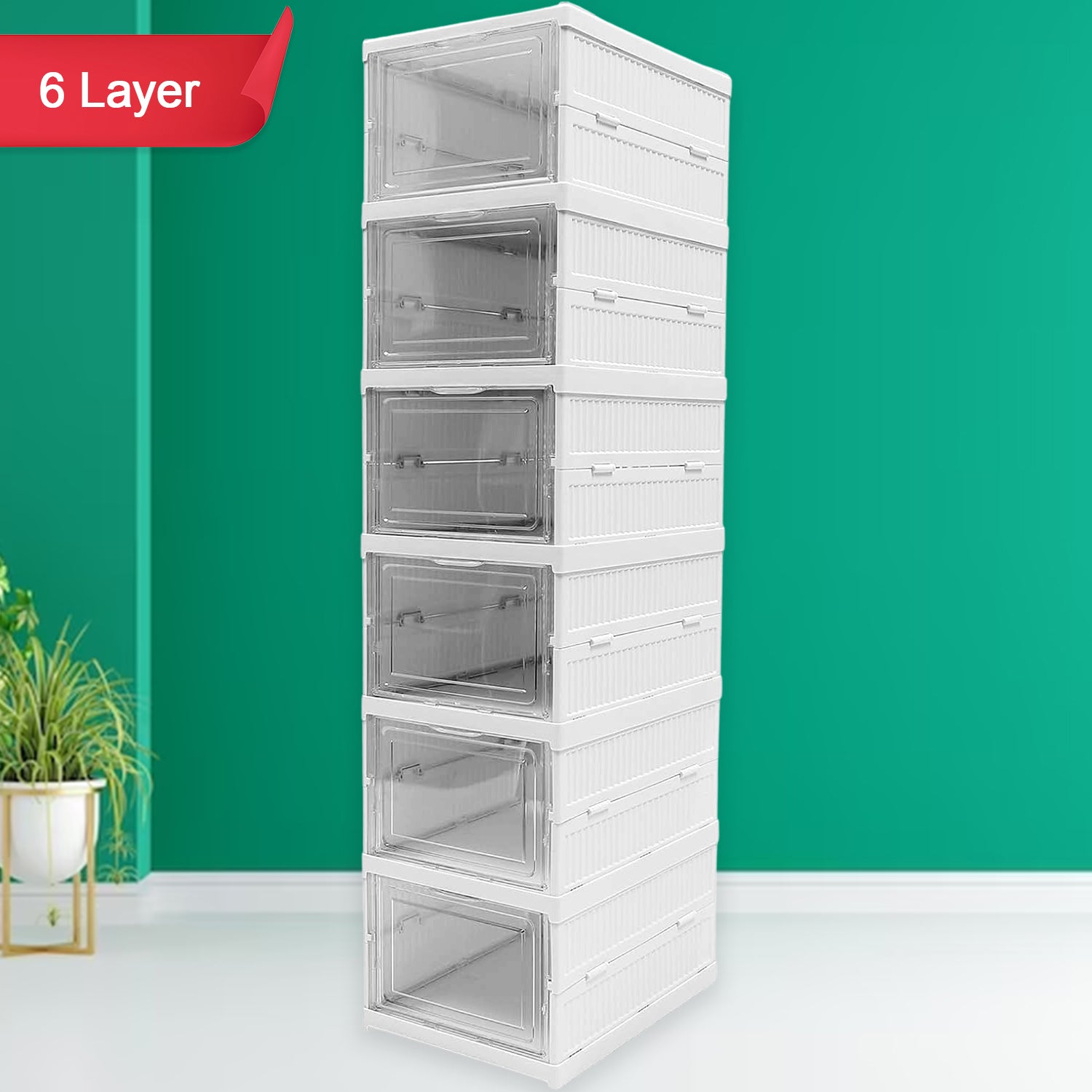 Foldable Storage Organizer Cart - 6 Layer