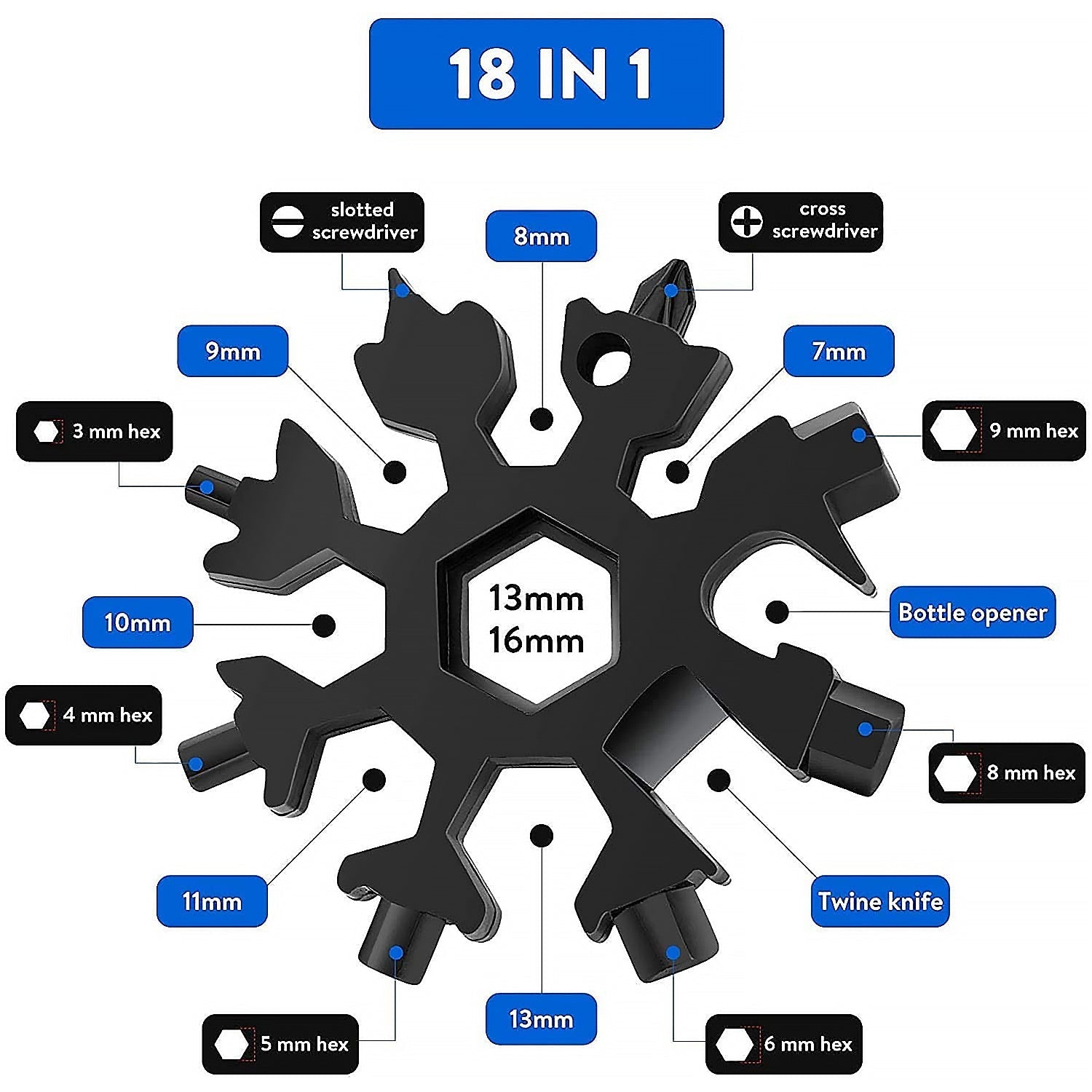 18-in-1 Snowflake Multi-Tool