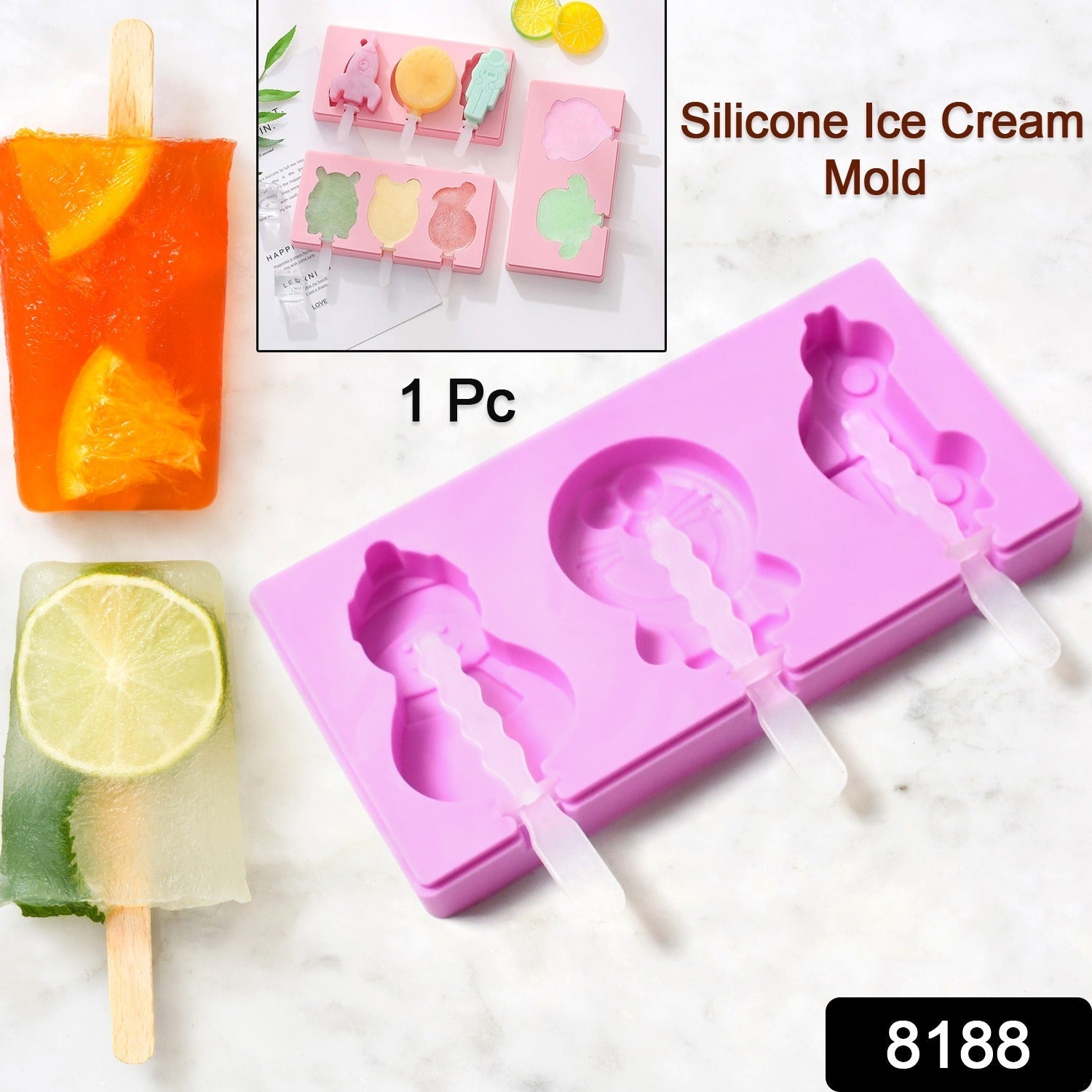 Silicone Popsicle Molds with Lids