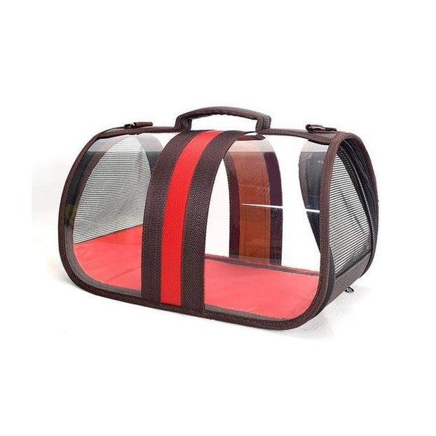 Transparent Portable Bag for Cats & Puppies - Red