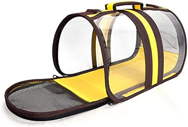 Transparent Foldable Carrier for Pets - Red