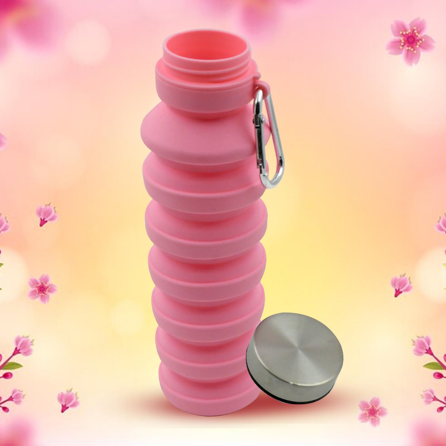 Silicone Foldable Sports Water Bottle