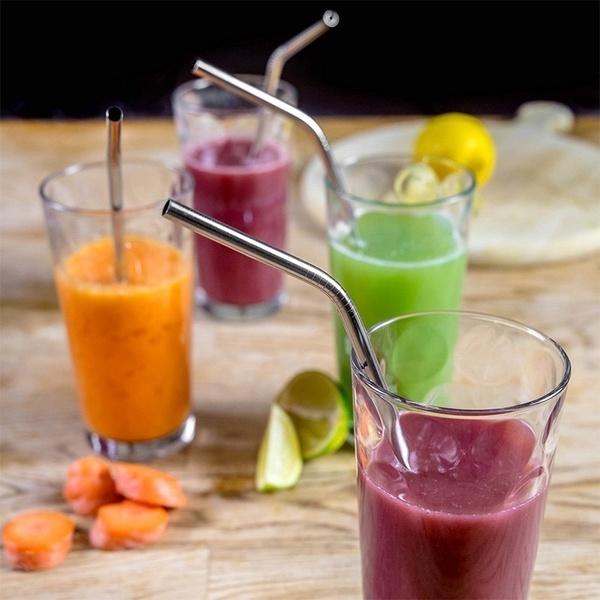Stainless Steel Straw Set (4 Straws + 1 Brush)
