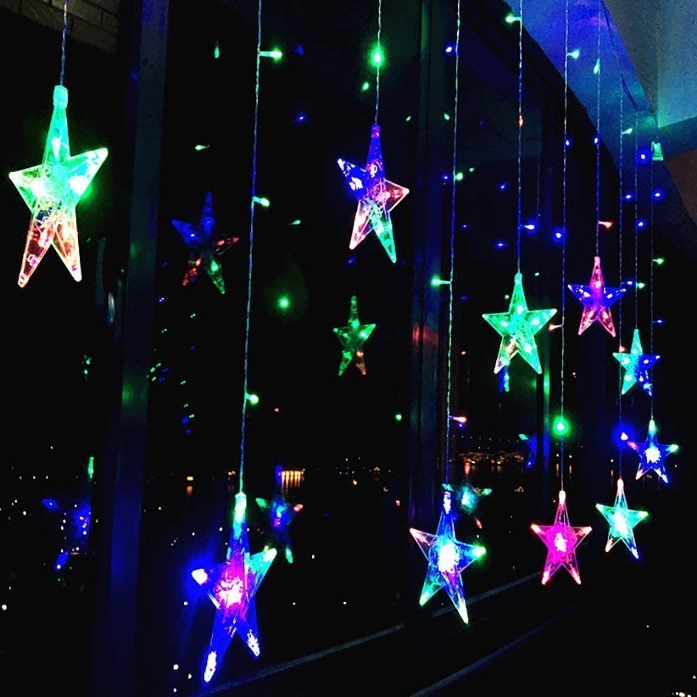 Luxe Star LED Hanging Curtain Lights - 12 Stars
