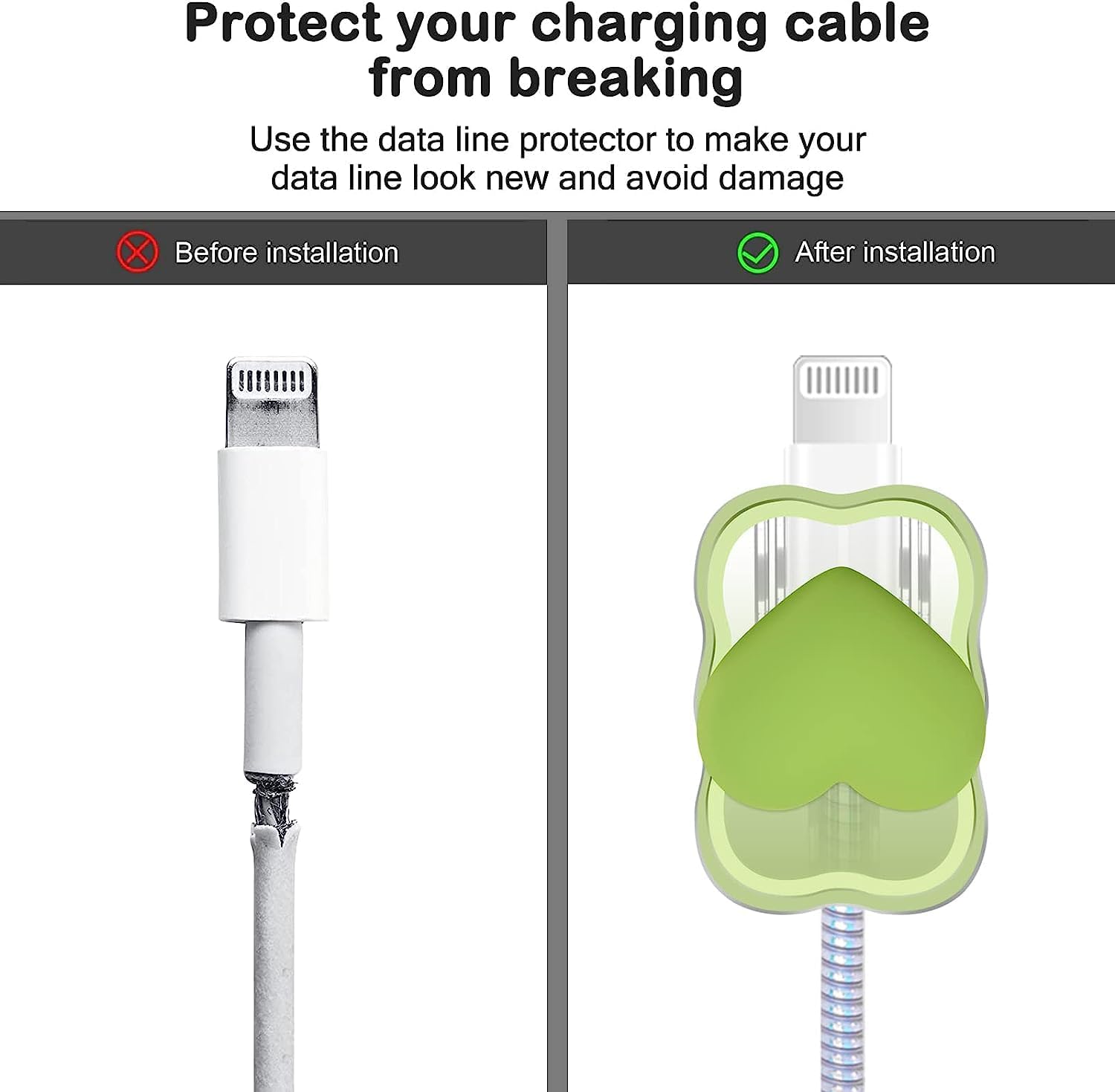iPhone Charger Protector – Sweetheart Spark 'Green'