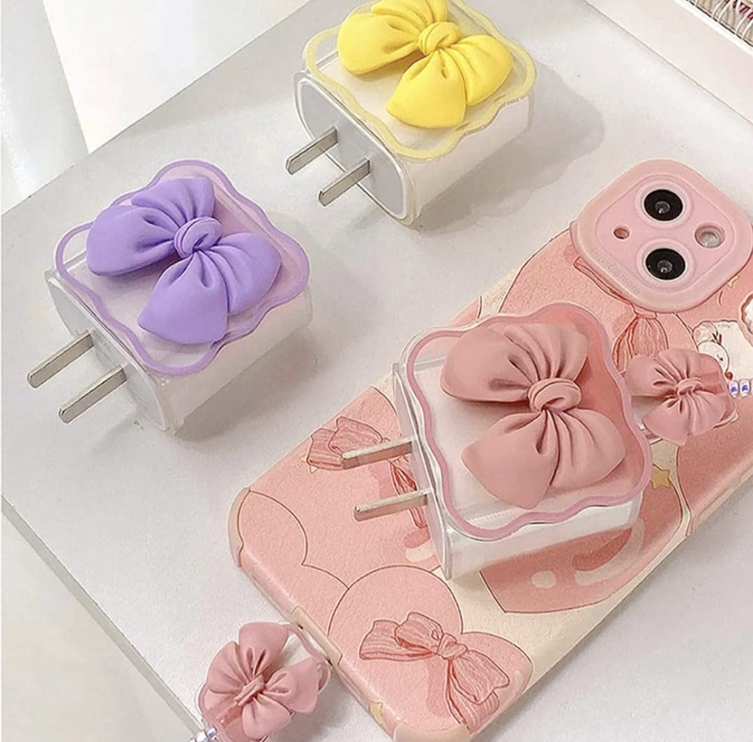 iPhone Charger Protector – Bella Bow 'Purple'