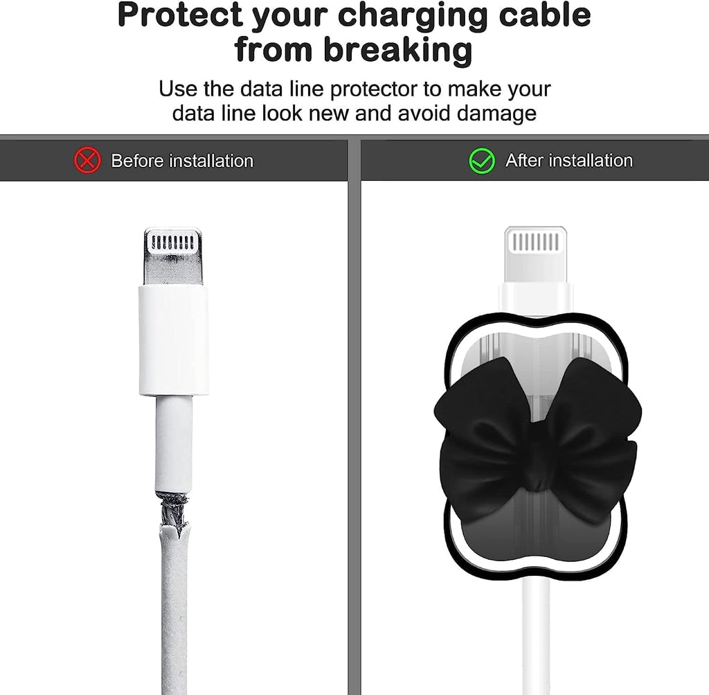 iPhone Charger Protector – Bella Bow 'Black'