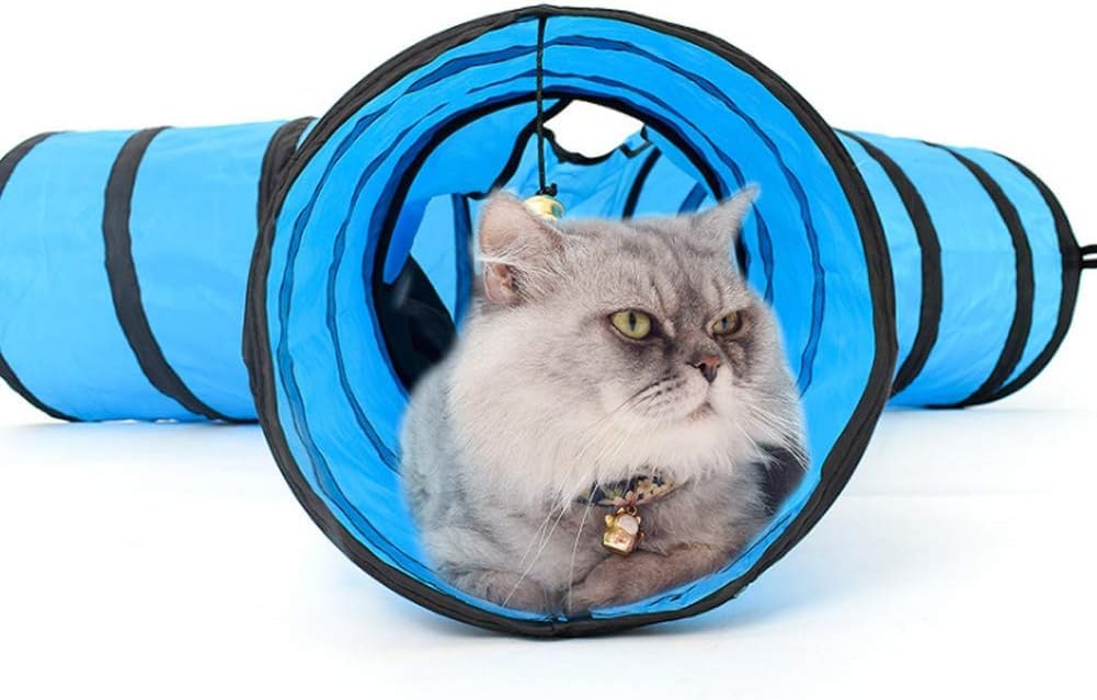 Collapsible 3-Way Cat Tunnel Toy