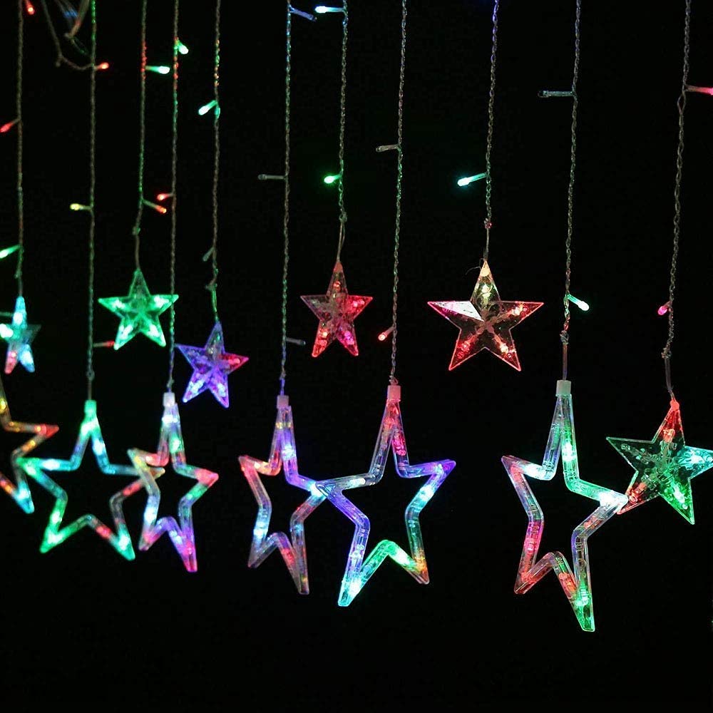 Luxe Star LED Hanging Curtain Lights - 12 Stars