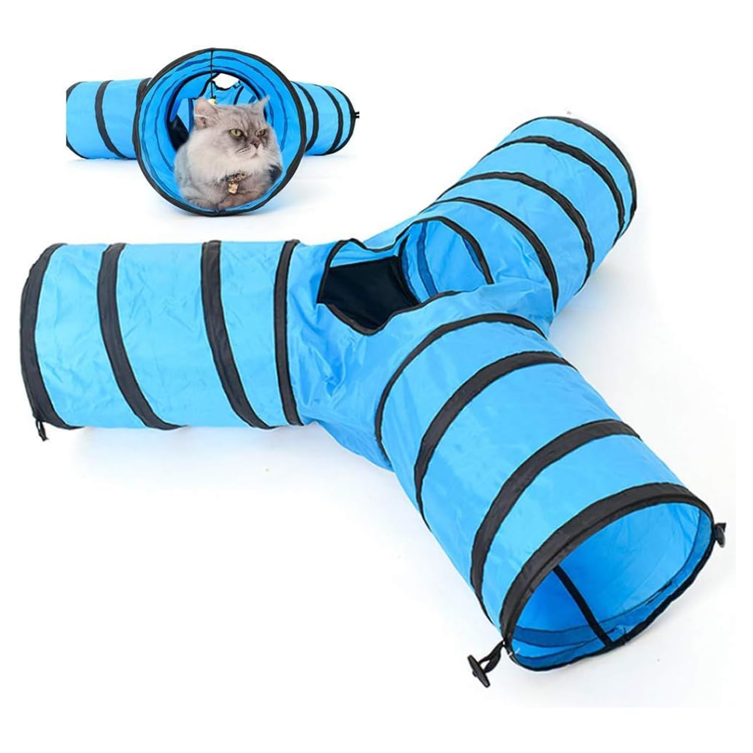 Collapsible 3-Way Cat Tunnel Toy