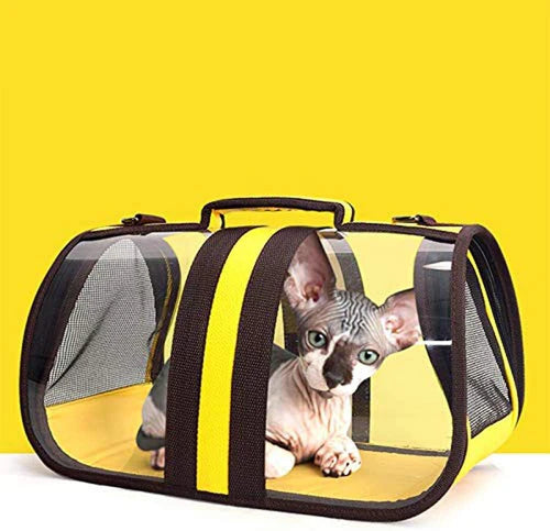 Transparent Portable Bag for Cats & Puppies - Red