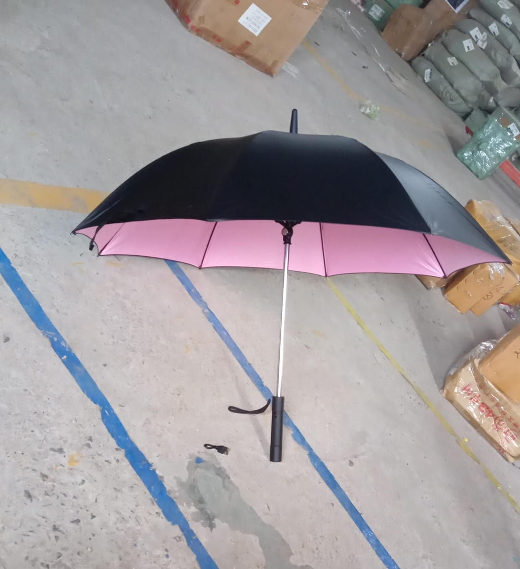 Fan-Powered Umbrella with Power Bank