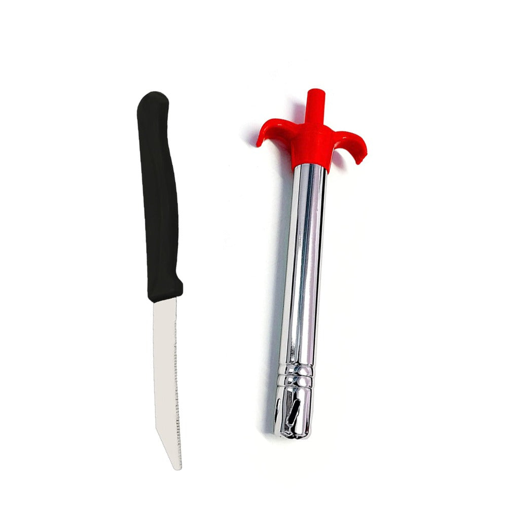 Stainless Steel Knife & Gas Lighter