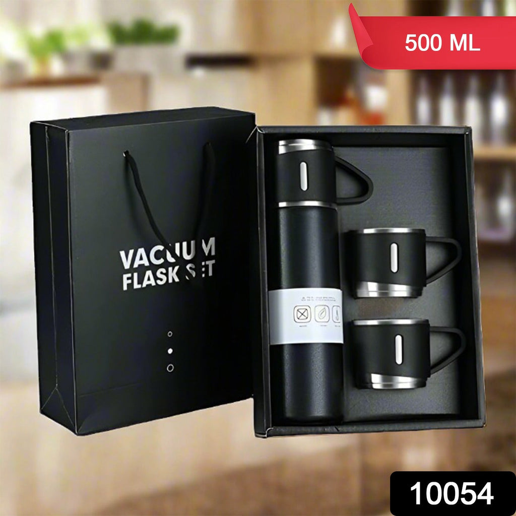 Stainless Steel Flask Set with 3 Cups - 500ml
