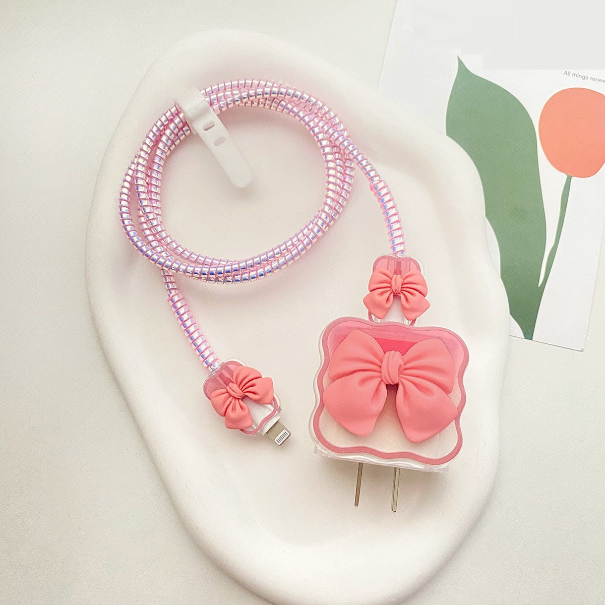 iPhone Charger Protector – Bella Bow 'Pink'