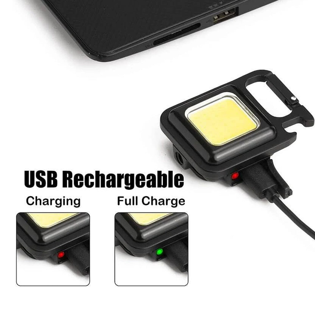 Mini Rechargeable Keychain Flashlight with Magnetic Base