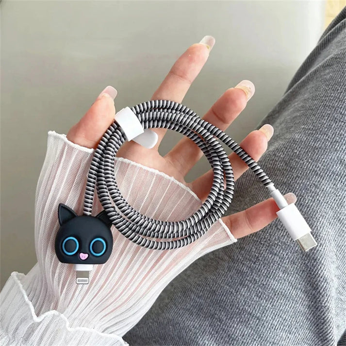 iPhone Charger Protector – Black Kitty