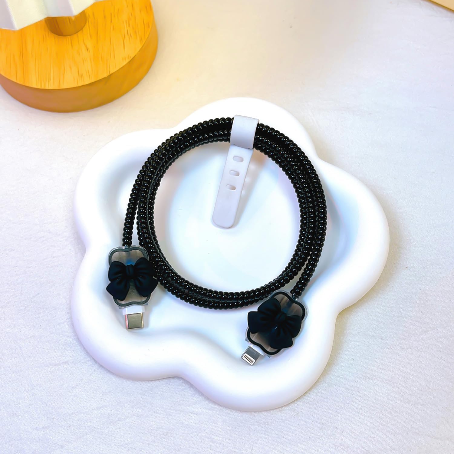 iPhone Charger Protector – Bella Bow 'Black'