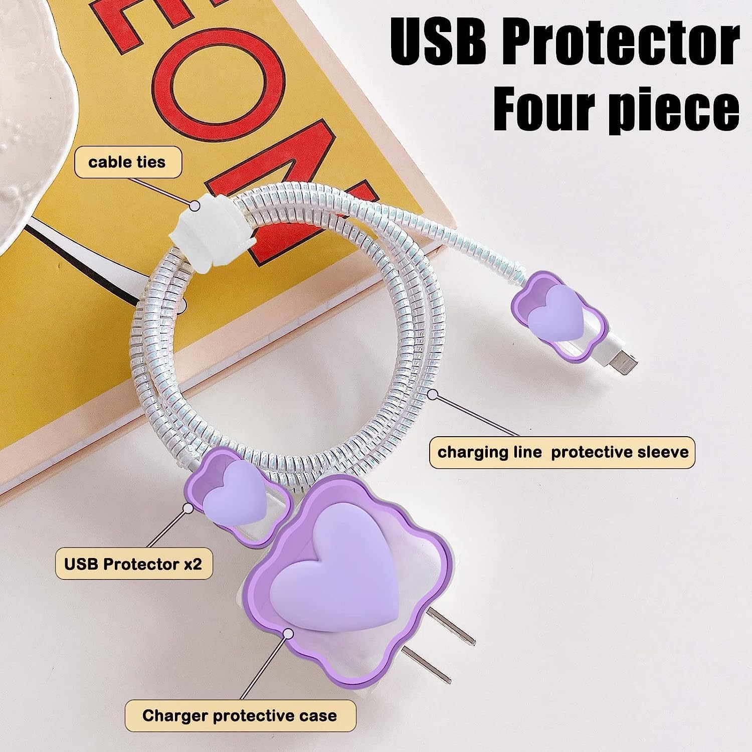 iPhone Charger Protector – Sweetheart Spark 'Purple'