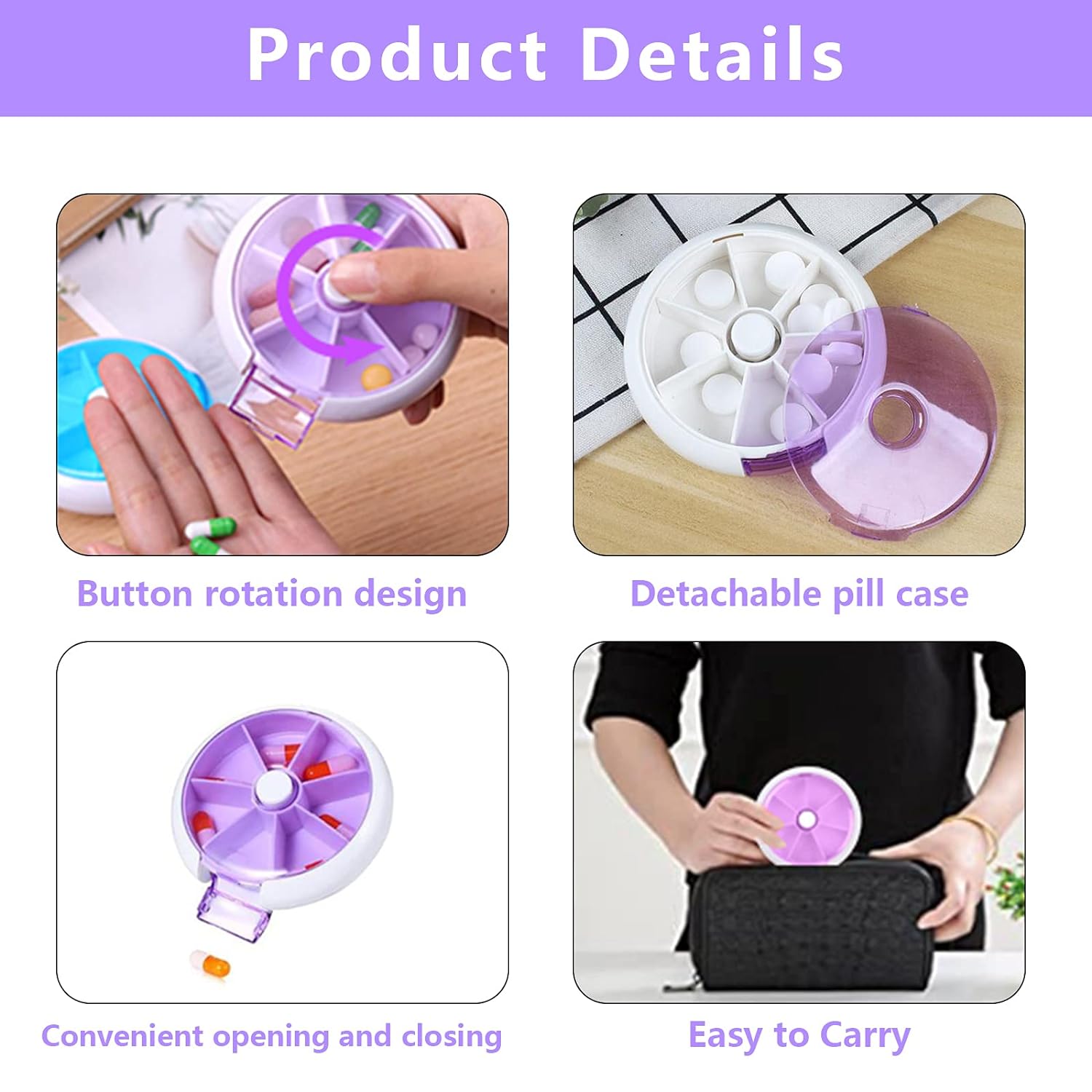 Portable 7-Day Pill Organizer