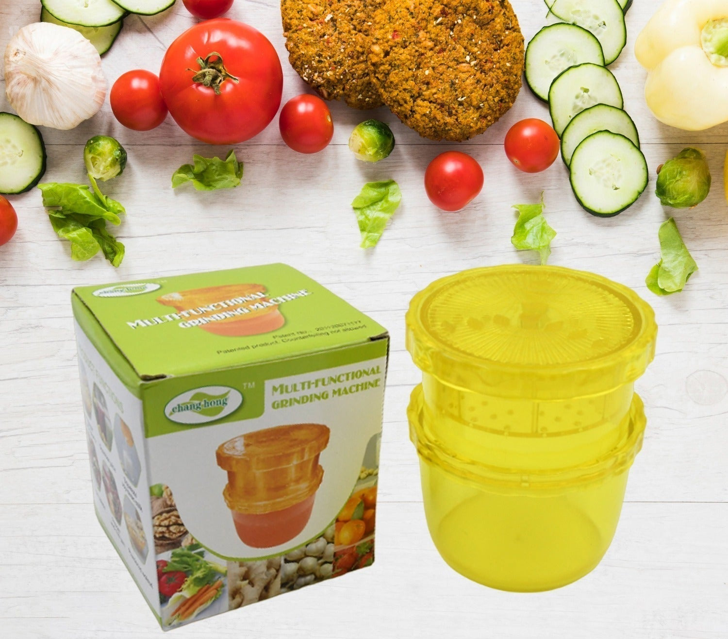 2-in-1 grinding machine for citrus fruits and vegetable juice.