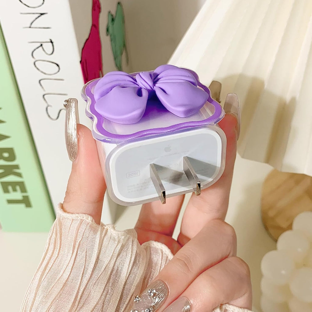 iPhone Charger Protector – Bella Bow 'Purple'