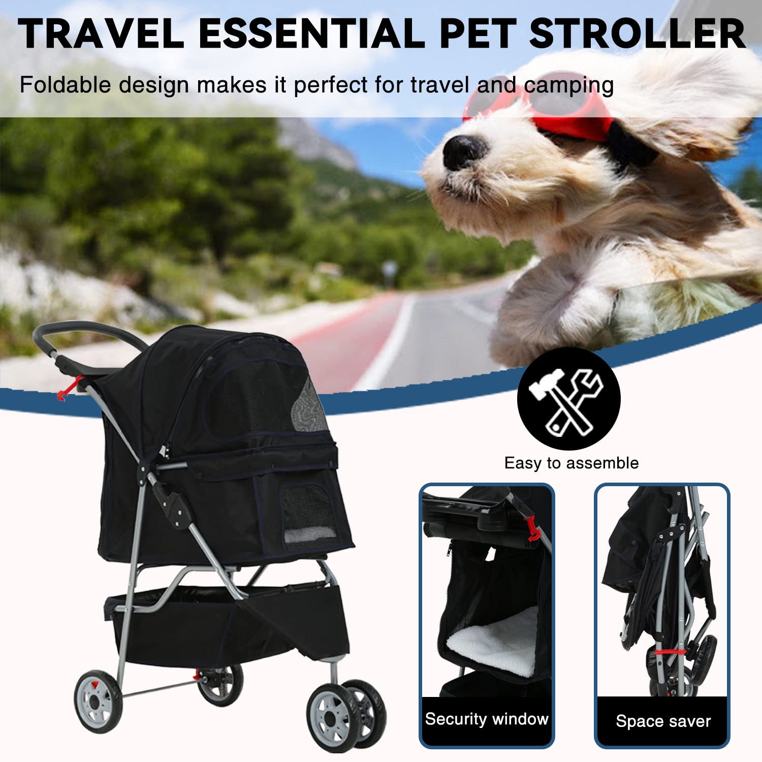 Paw Voyager Foldable Pet Stroller