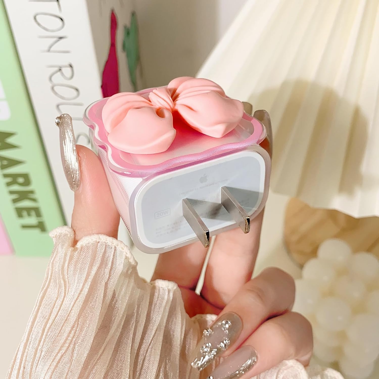 iPhone Charger Protector – Bella Bow 'Pink'