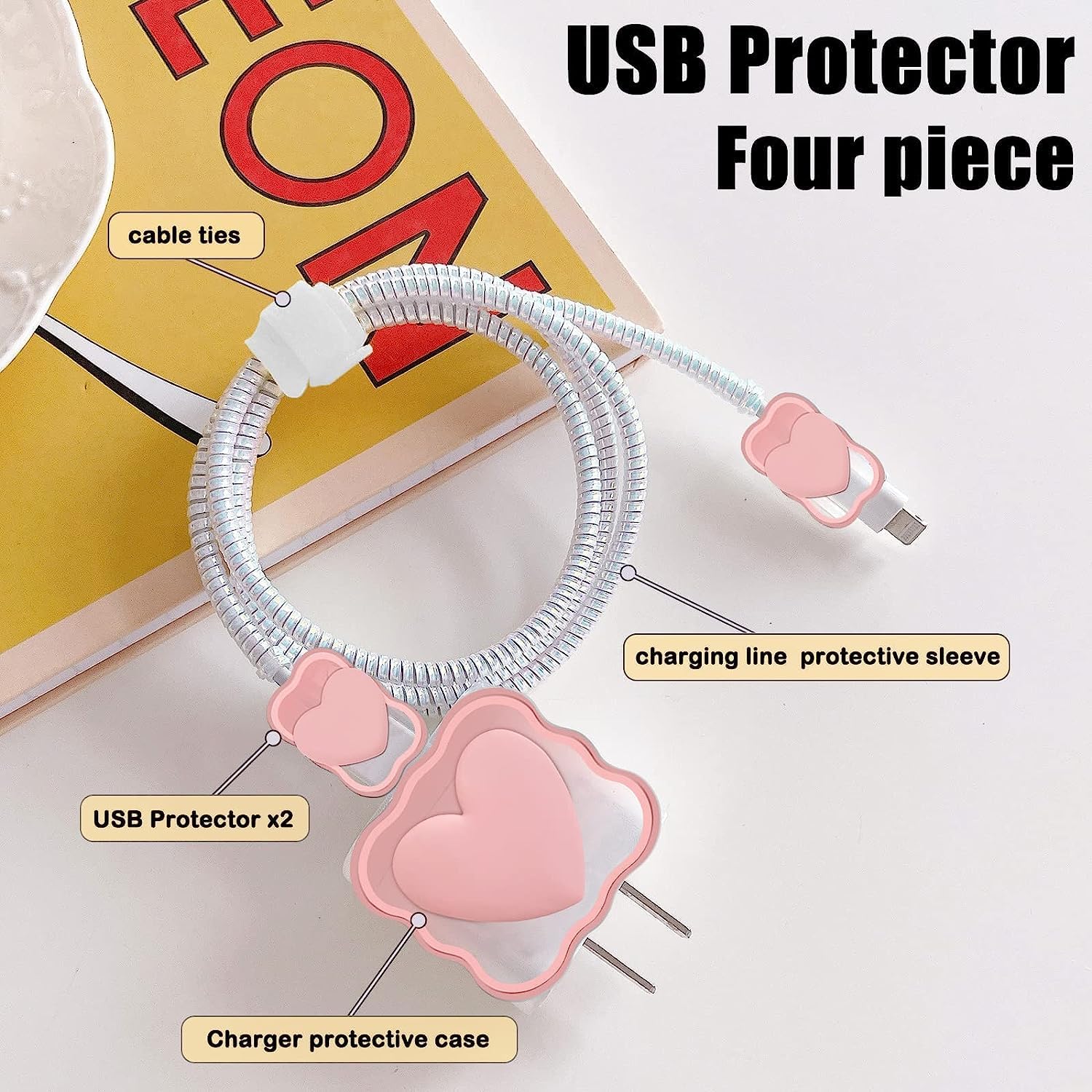 iPhone Charger Protector – Sweetheart Spark 'Pink'