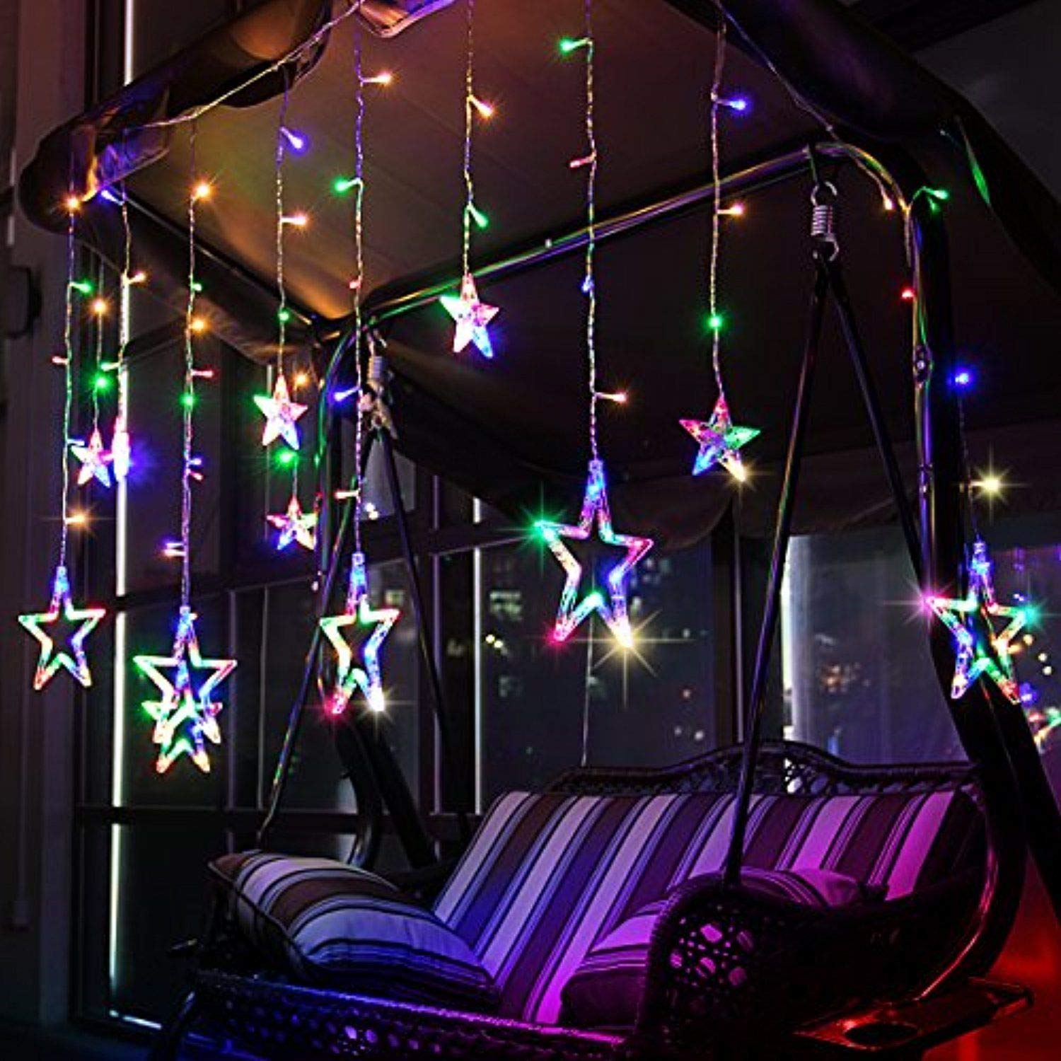 Luxe Star LED Hanging Curtain Lights - 12 Stars