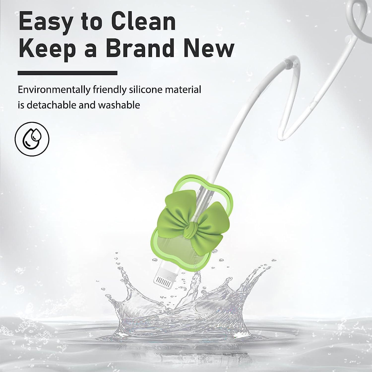 iPhone Charger Protector – Bella Bow 'Green'