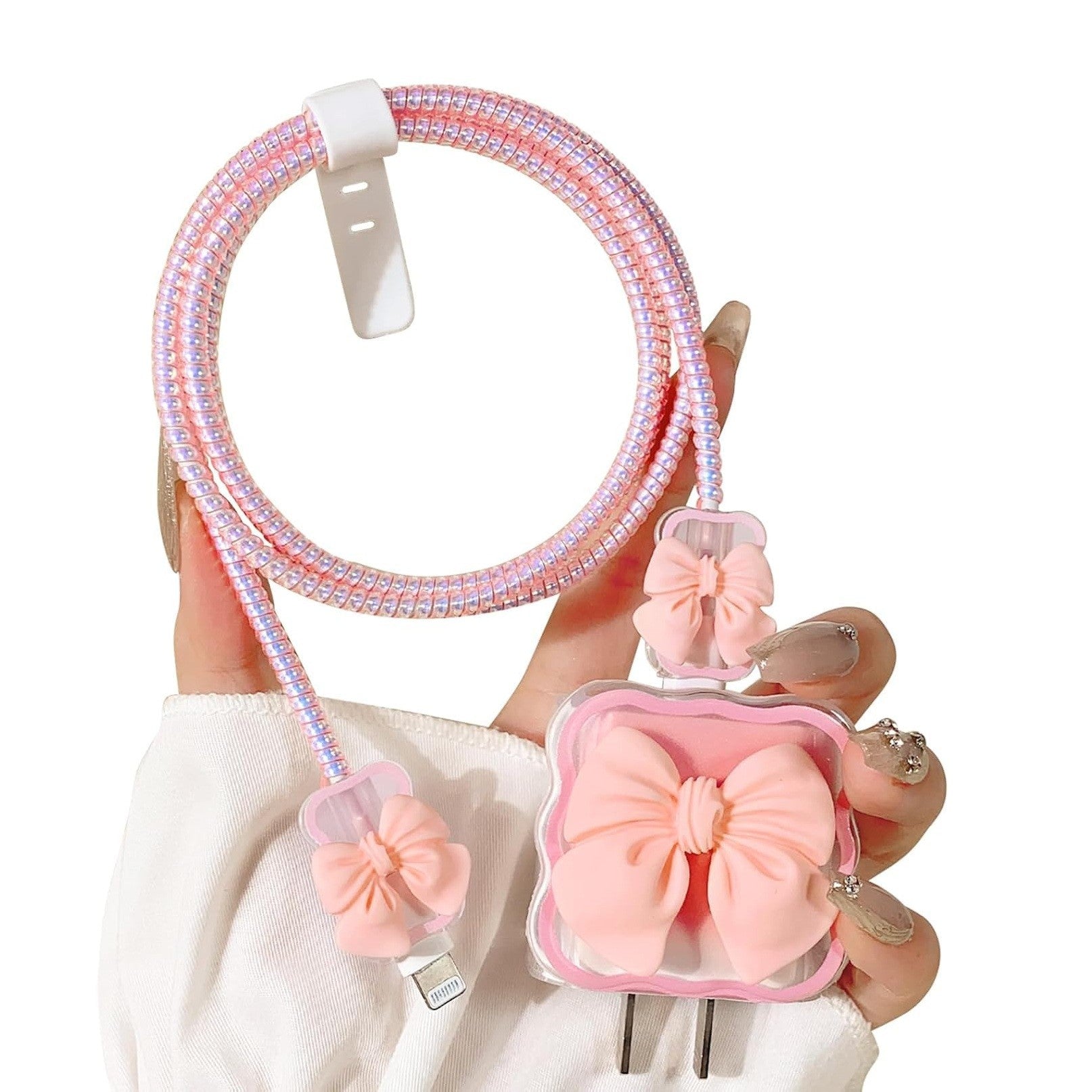 iPhone Charger Protector – Bella Bow 'Pink'