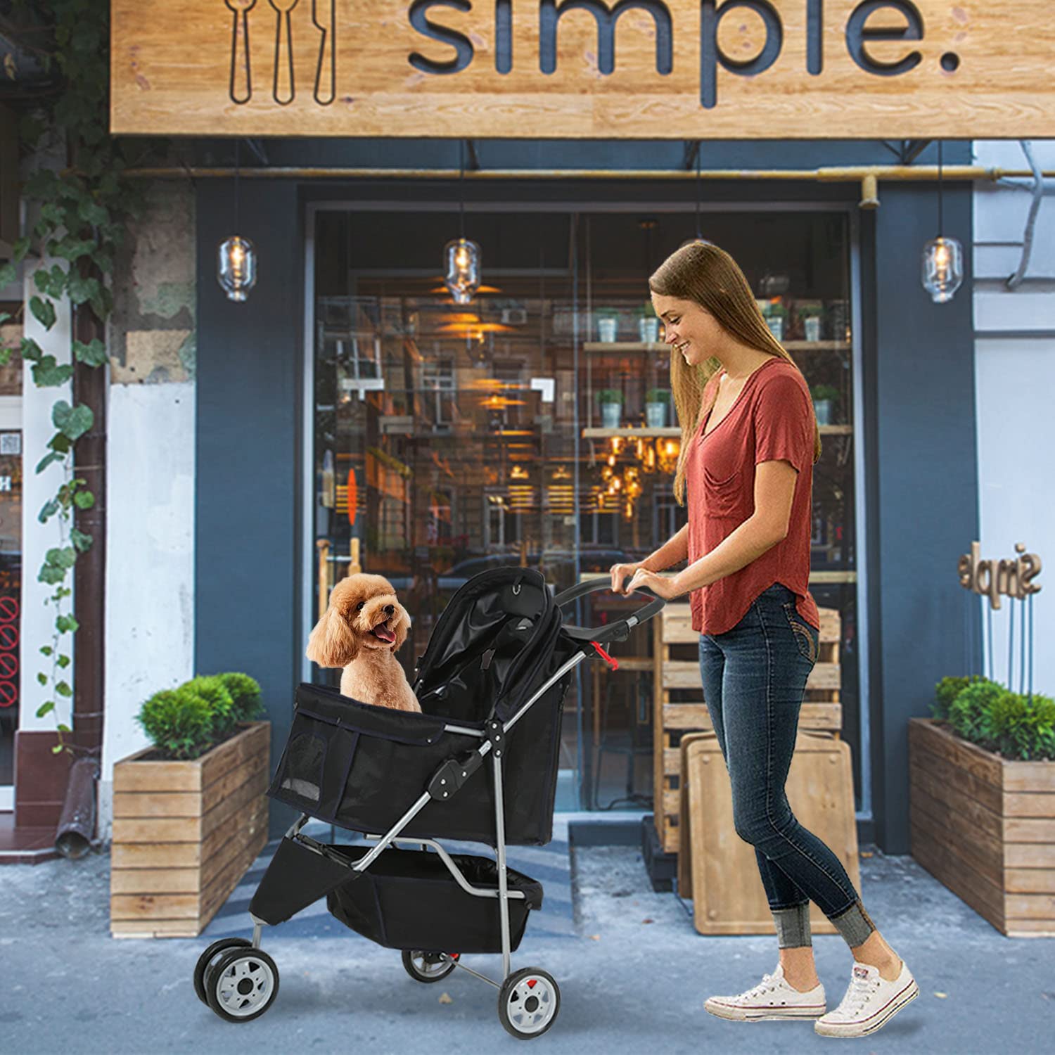 3-Wheel Foldable Pet Dog Stroller