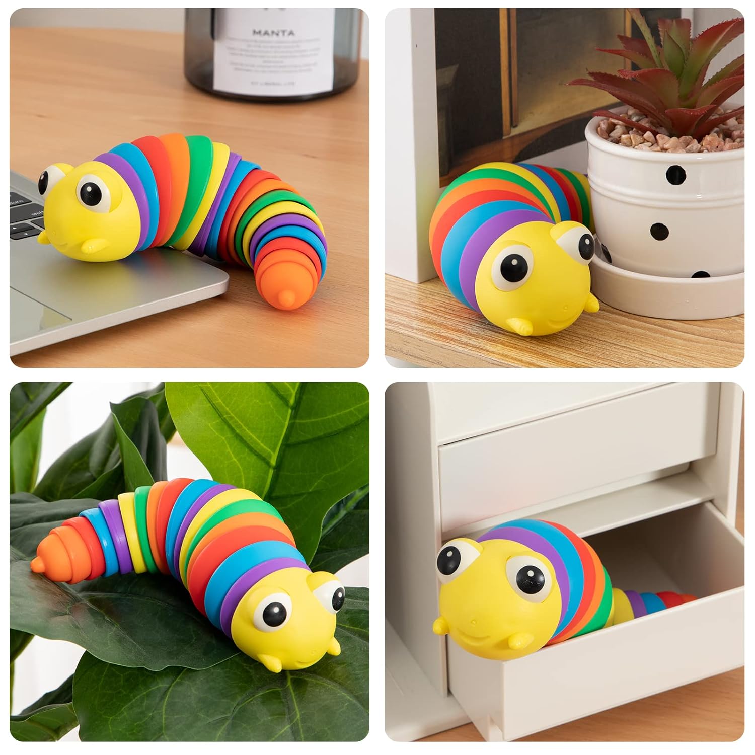 3D Slug Stress Reliever 'Rainbow Caterpillar'