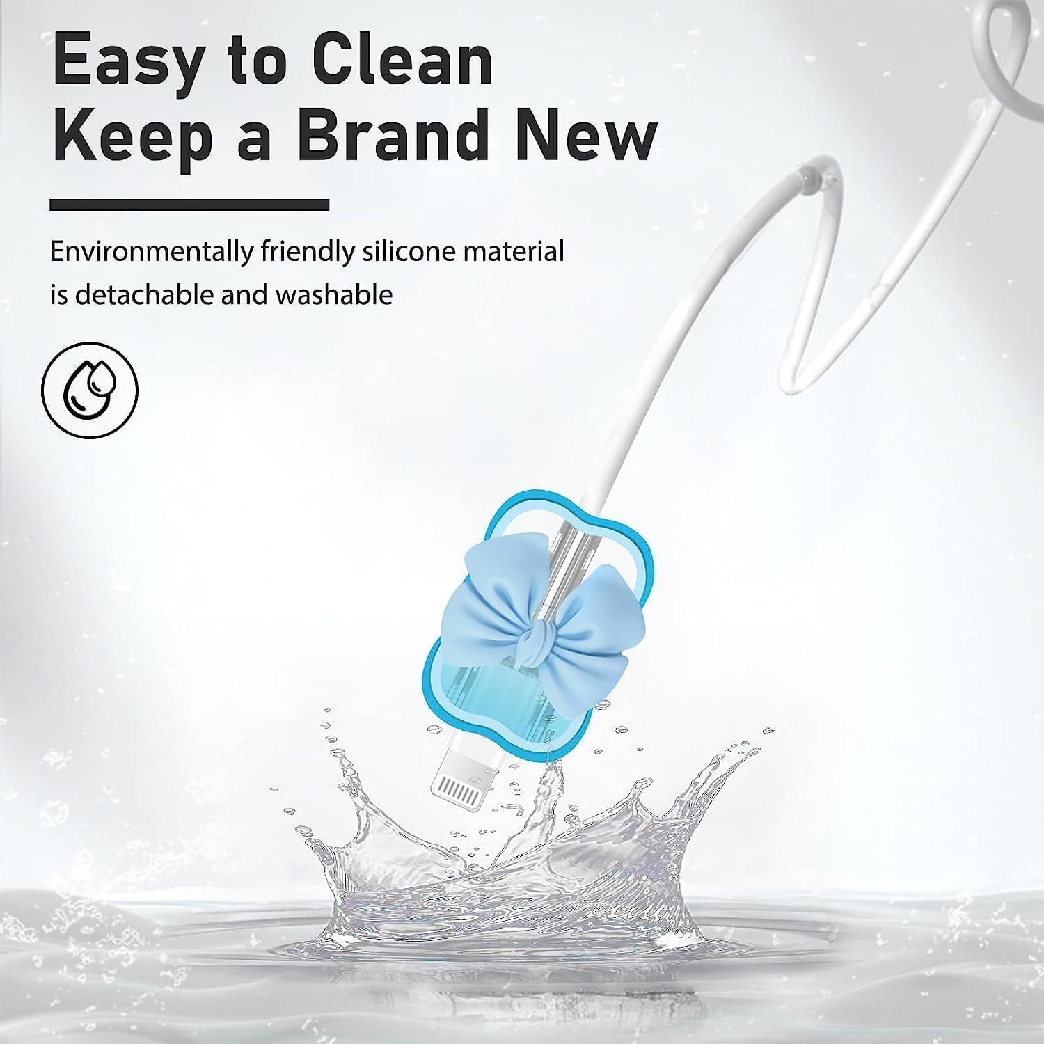 iPhone Charger Protector – Bella Bow 'Blue'