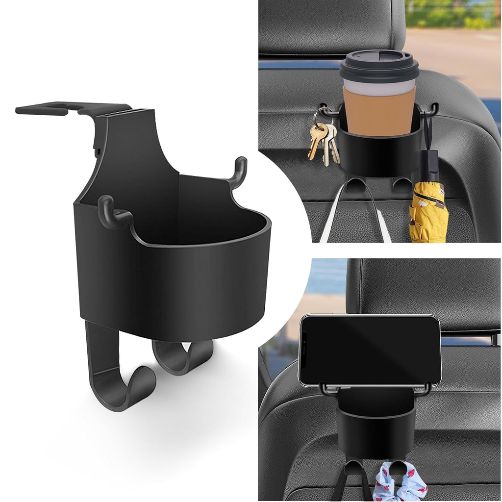 3-in-1 Car Headrest Organizer & Cupholder -  Set of 2