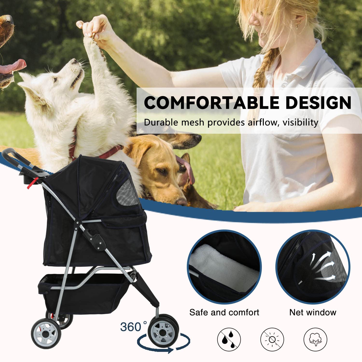 Paw Voyager Foldable Pet Stroller