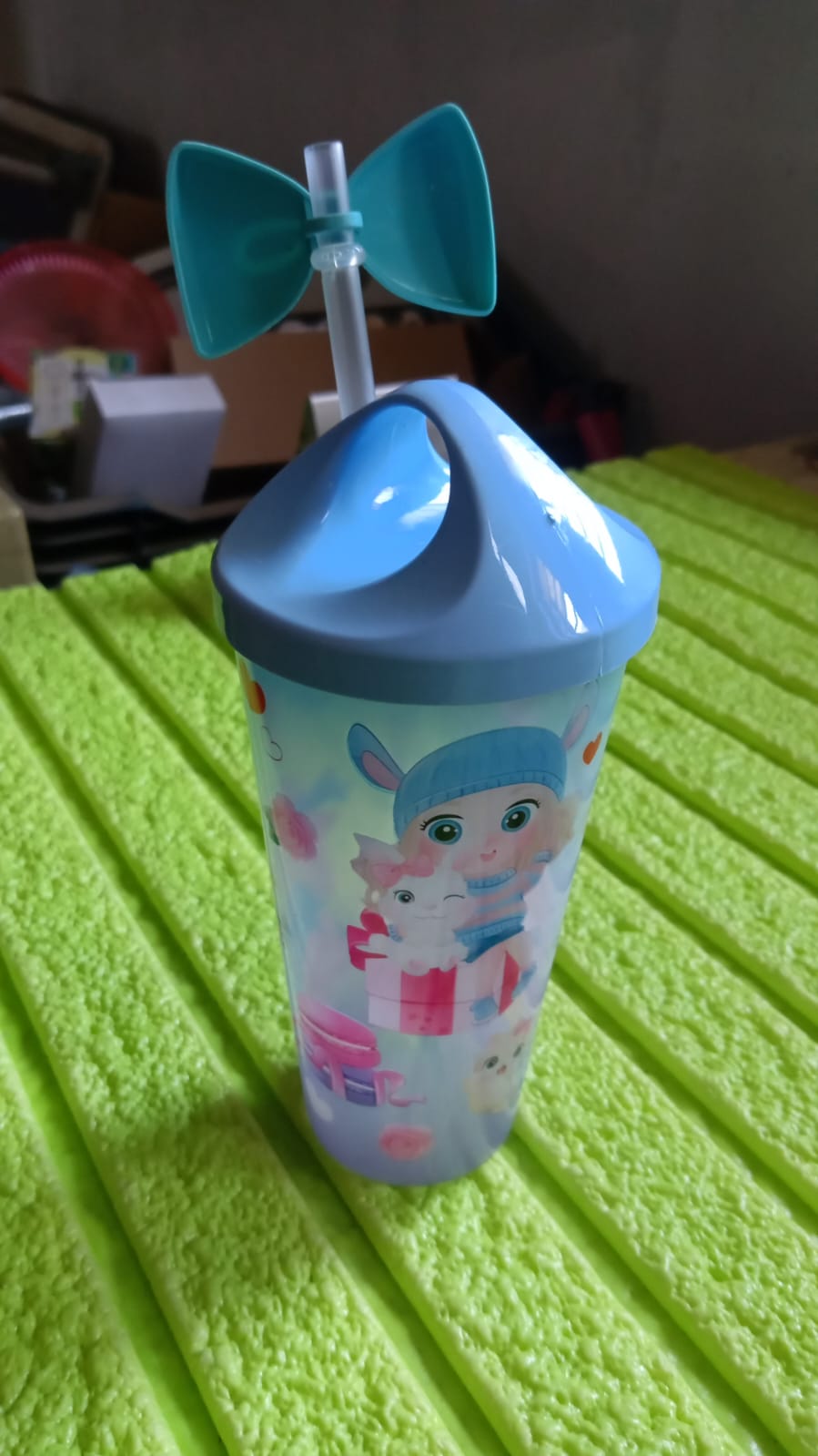 Unicorn Water Bottle with Straw & Light