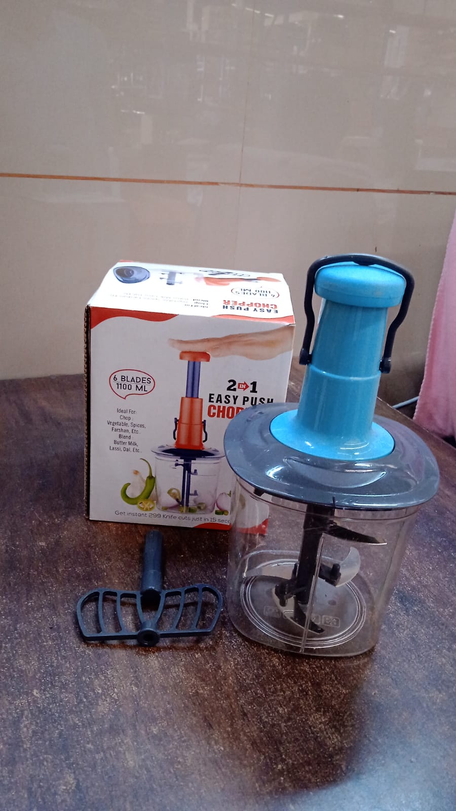 Manual Vegetable Chopper 6-Blades - 1100ML