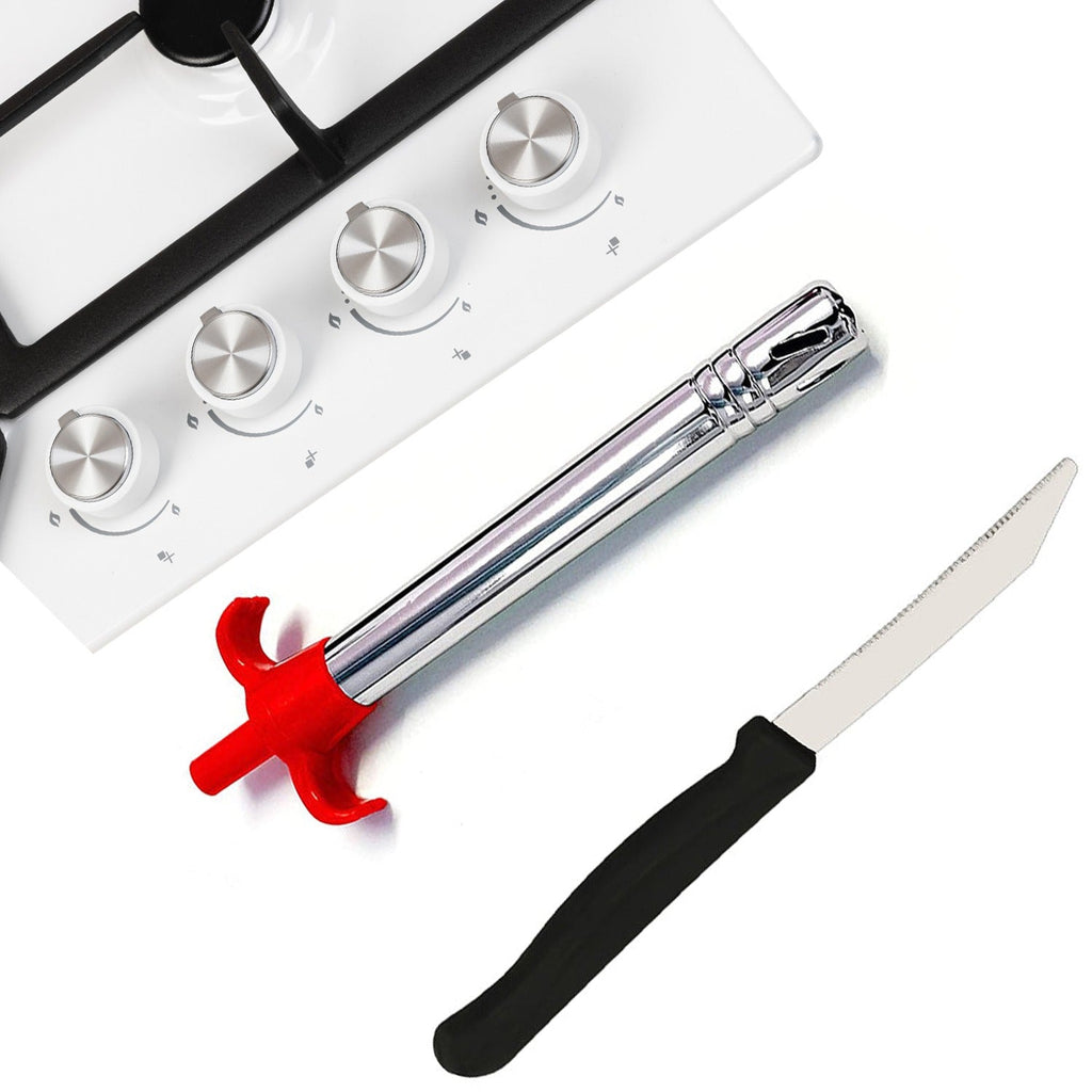 Stainless Steel Knife & Gas Lighter