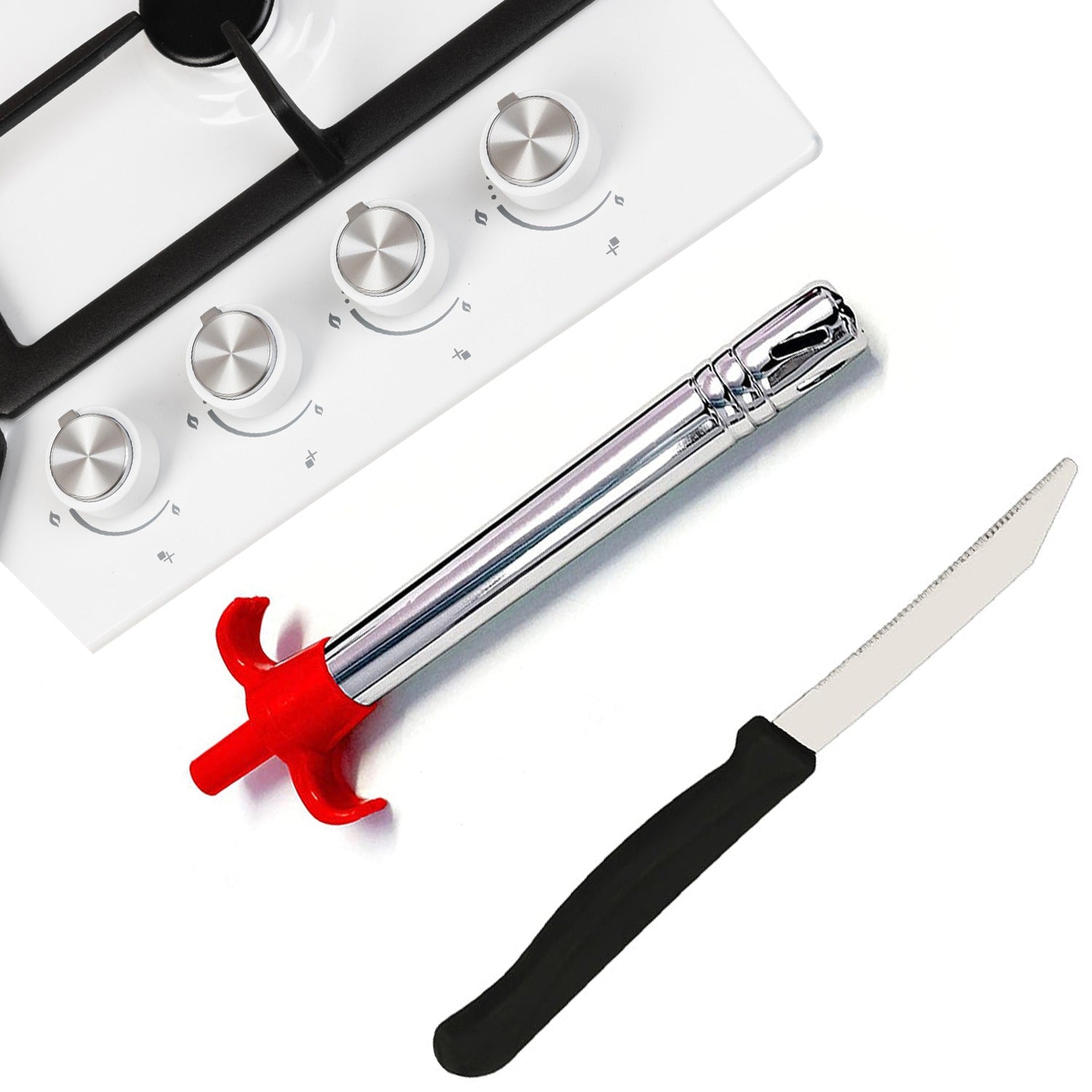 Stainless Steel Knife & Gas Lighter