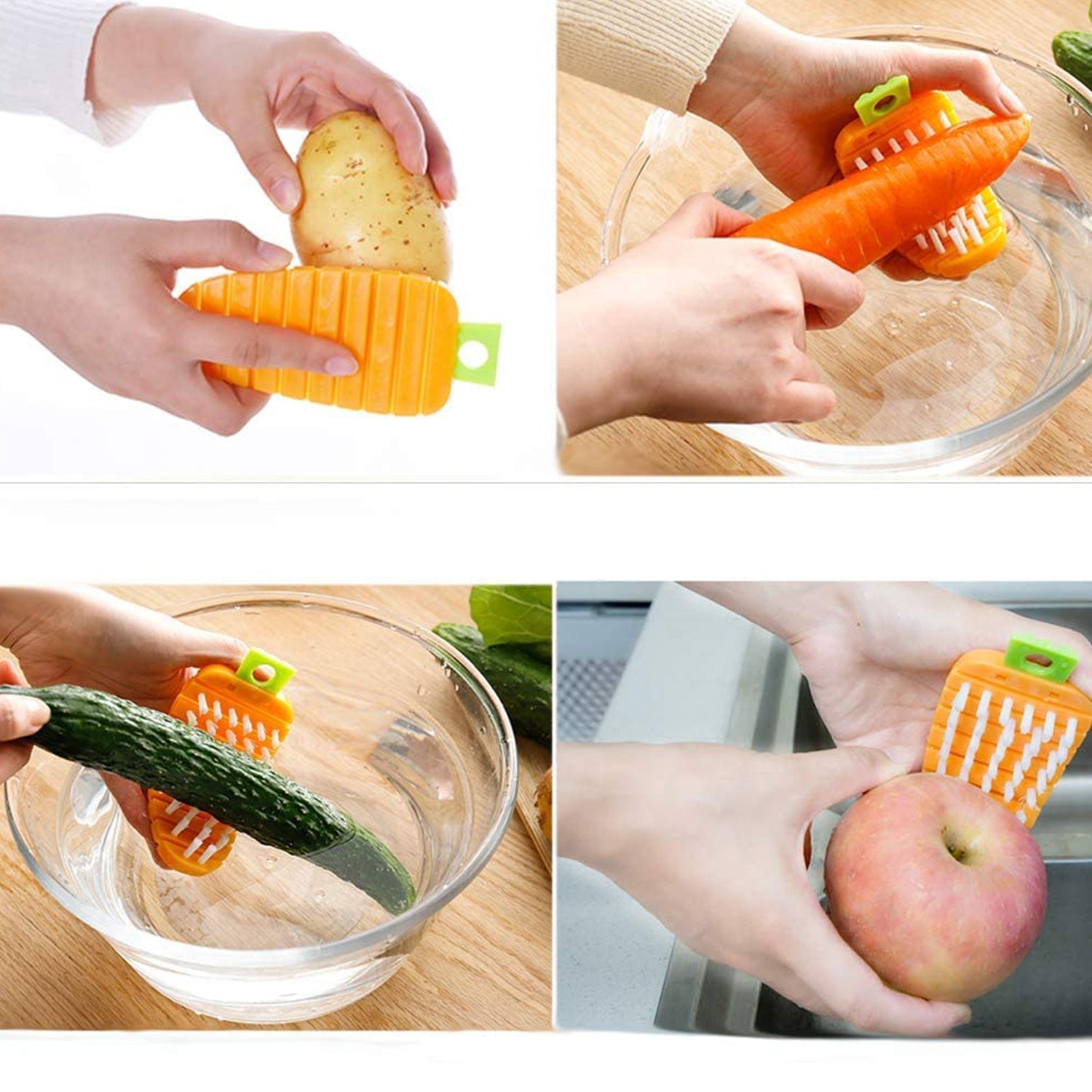 Carrot-Shaped Vegetable Scrub Brush