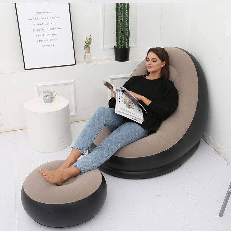 Inflatable Lounge Chair and Ottoman with Pump
