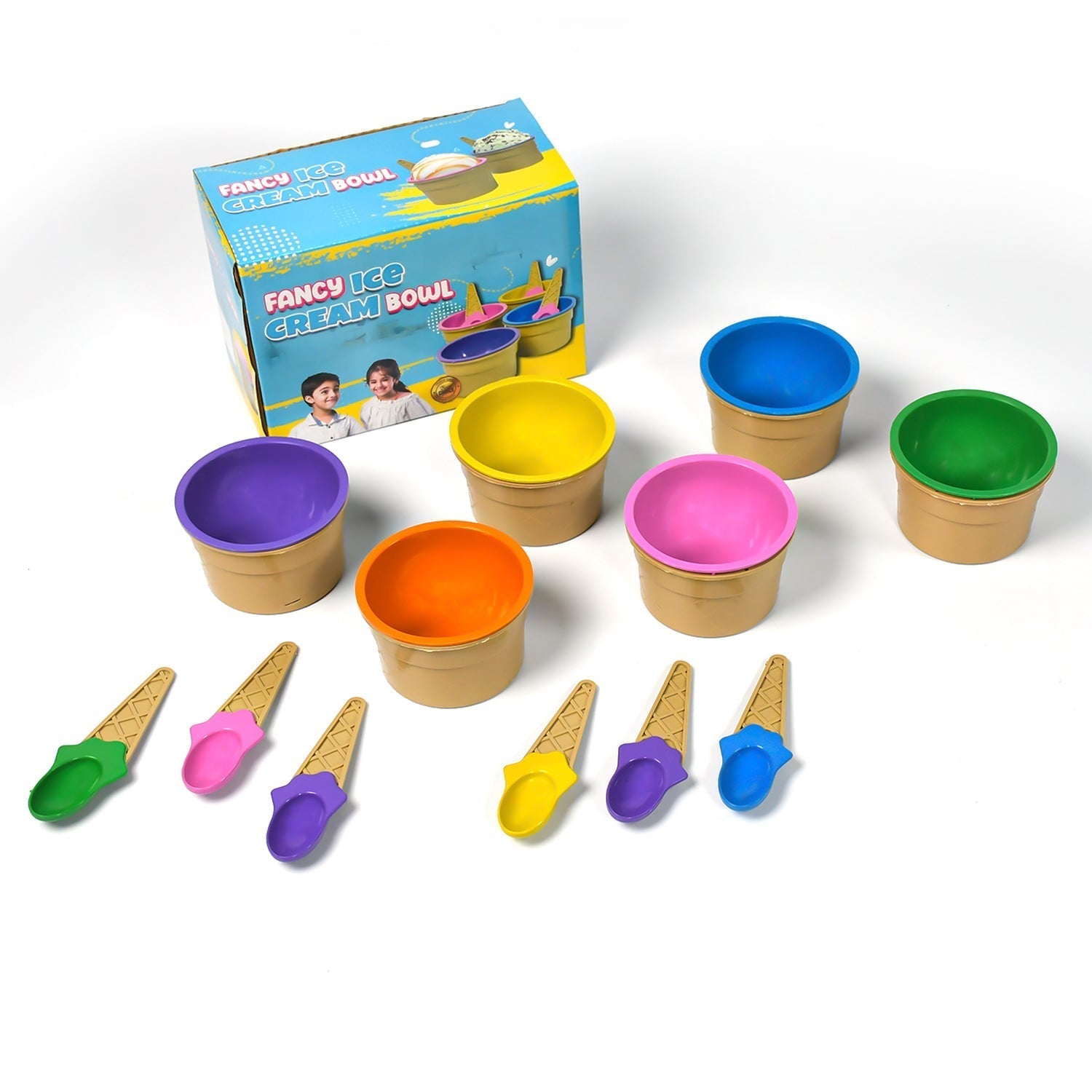 Ice Cream Waffle Bowl Set - 6-Piece