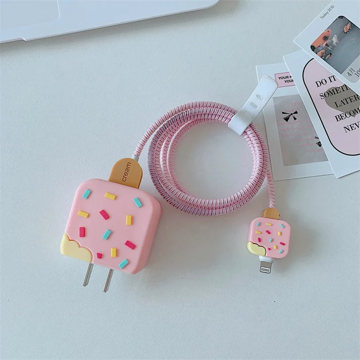 iPhone Charger Protector – Strawberry Icecream